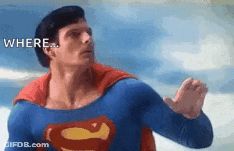 Superman Looking Where GIF