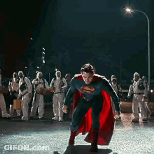 Superman Out On A Cold Night GIF