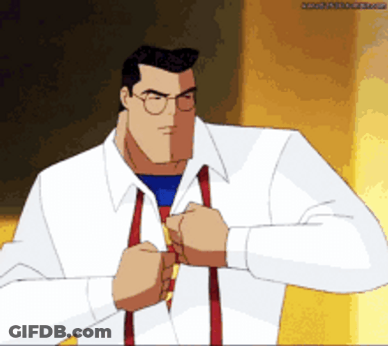 Superman Showing His Logo GIF