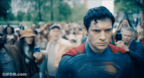 Superman Standing Before Crowd GIF