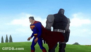 Superman Standing Next To Darkseid GIF