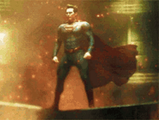 Superman Standing On Fire GIF