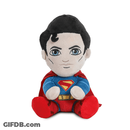 Superman Stuffed Animal Sitting GIF