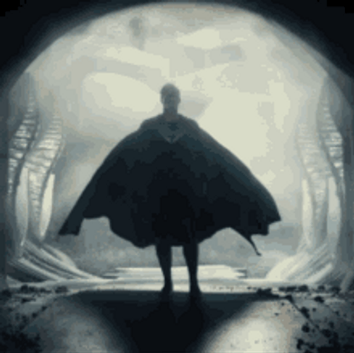 Superman Walking In The Wind GIF