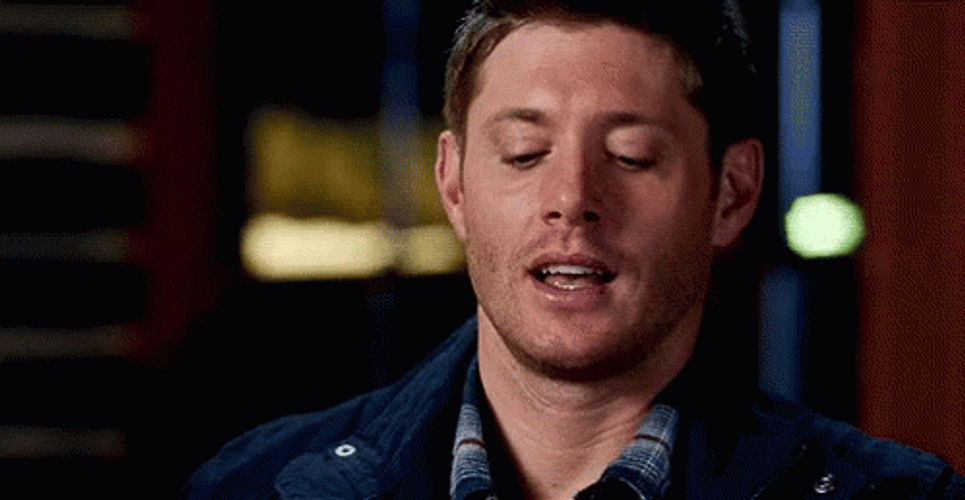 Supernatural Star Jensen Ackles Oof Reaction GIF