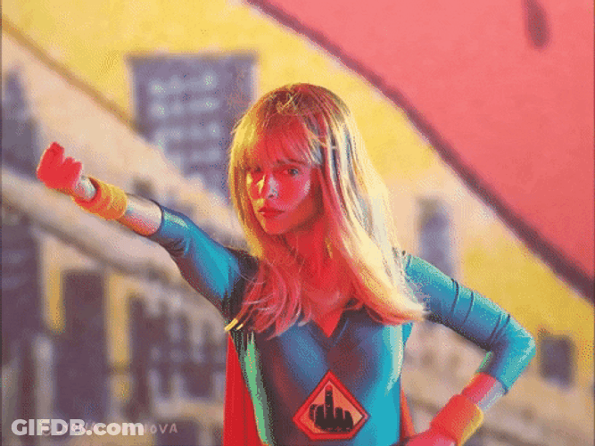 Superwoman Giving A Middle Finger GIF