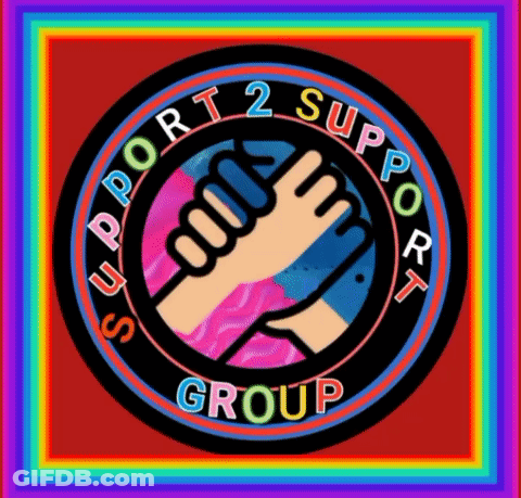 Support 2 Support Group Logo With Rainbow Border GIF