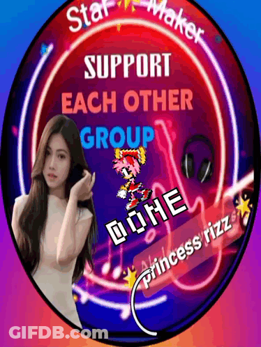 Support Each Other Group Sign With Woman GIF
