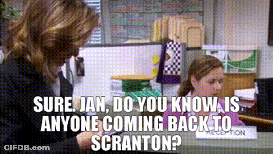 Sure Jan Coming Back To Scranton GIF