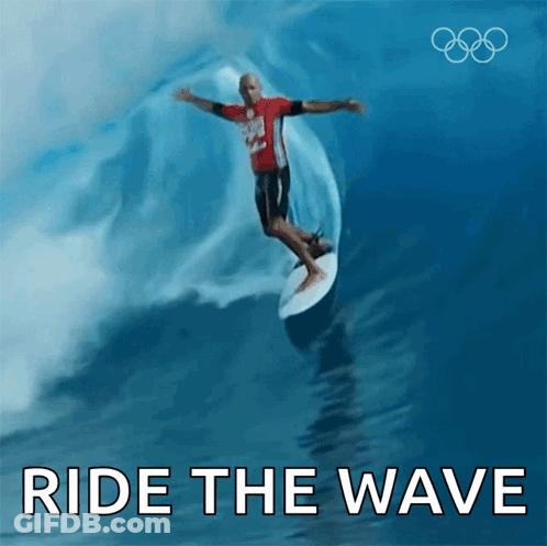 Surfer Riding Wave Ride The Wave GIF