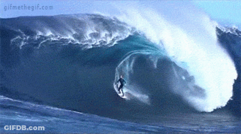 Surfer Riding Wave With Gifmethegif.com GIF