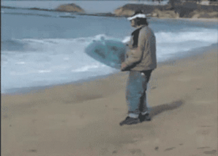 Surfing Failed Funny Beach GIF