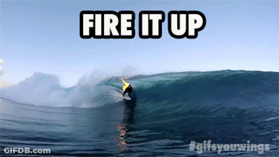 Surfing Fire It Up On Fire GIF