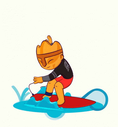 Surfing Olympics Cartoon Waves GIF