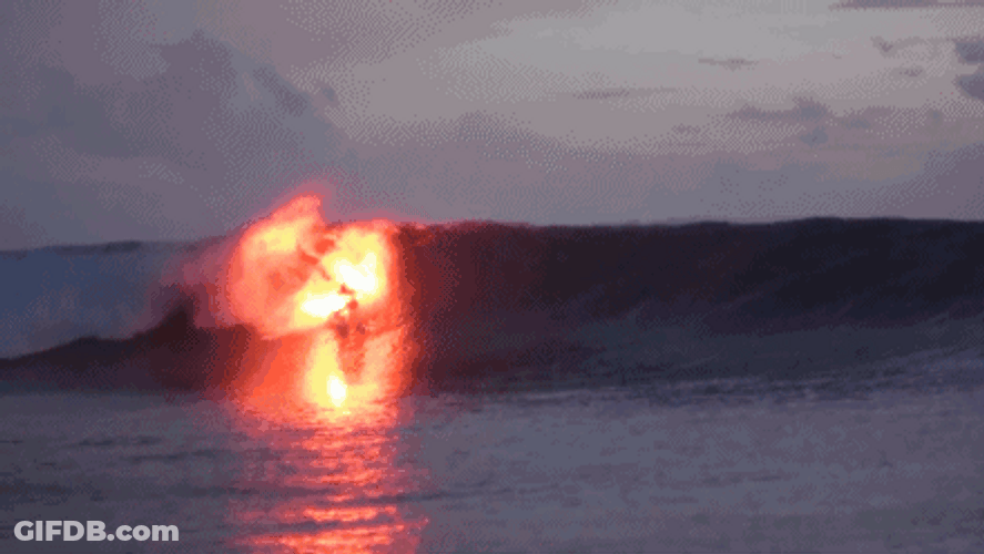 Surfing On Fire Tricks GIF