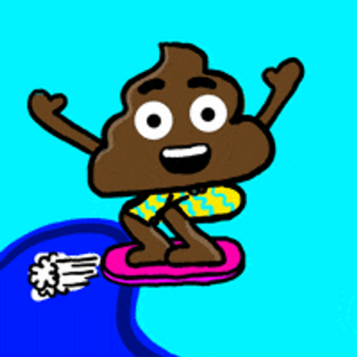 Surfing Poop Emoji GIF