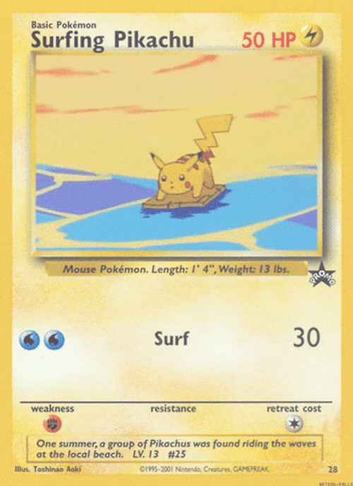 Surfing Shocked Pikachu GIF