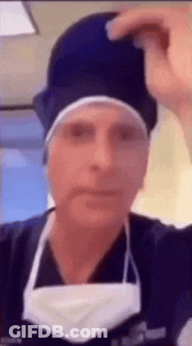 Surgeon In Blue Hat GIF