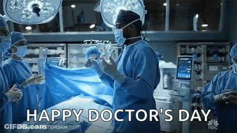 Surgeons Operating And Celebrating Doctor's Day GIF