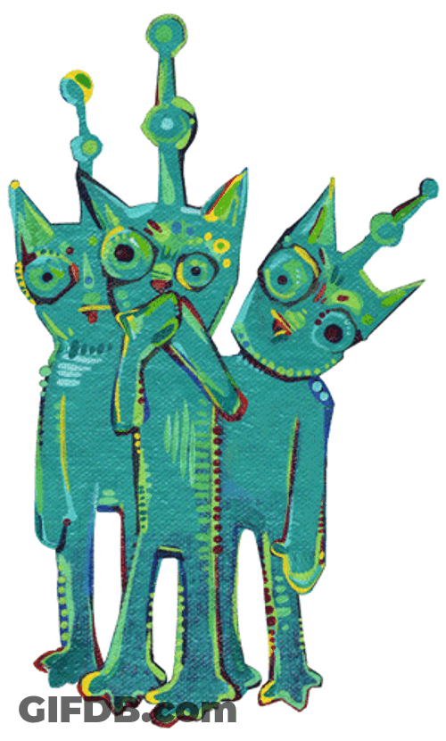 Surprise Alien Cats Animation GIF