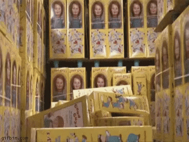 Surprise Creepy Chucky Toys GIF