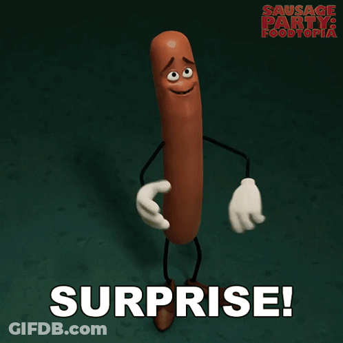 Surprise Sausage Character GIF
