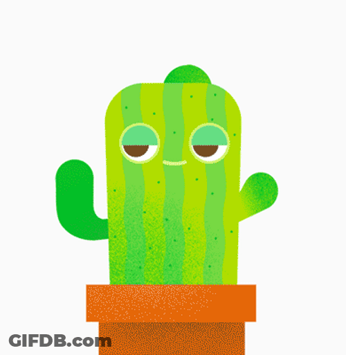 Surprise Shocked Cactus Animation GIF