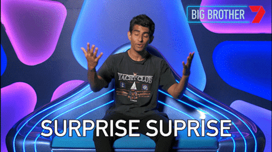 Surprise Surprise Sarcastic Big Brother Reality Show GIF