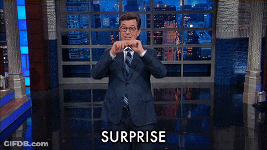 Surprise Surprise Stephen Colbert Host GIF