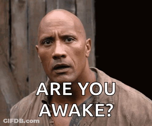 Surprised Bald Man Asking If Awake GIF
