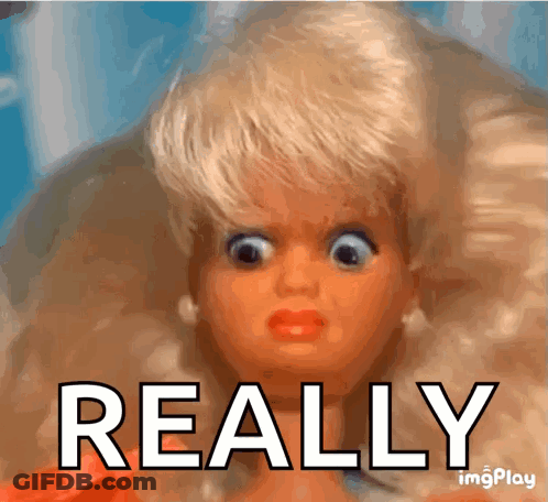 Surprised Barbie Doll With Really GIF