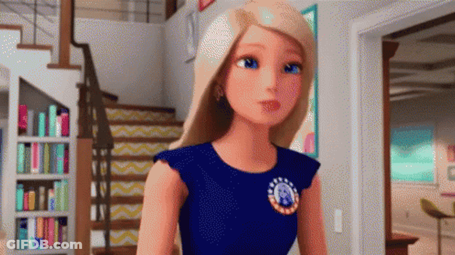 Surprised Barbie Falling GIF