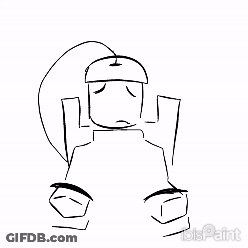 Surprised Black And White Robot GIF