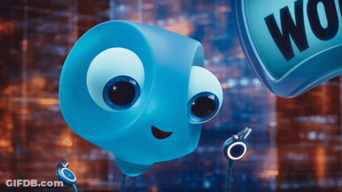 Surprised Blue Cartoon Character GIF