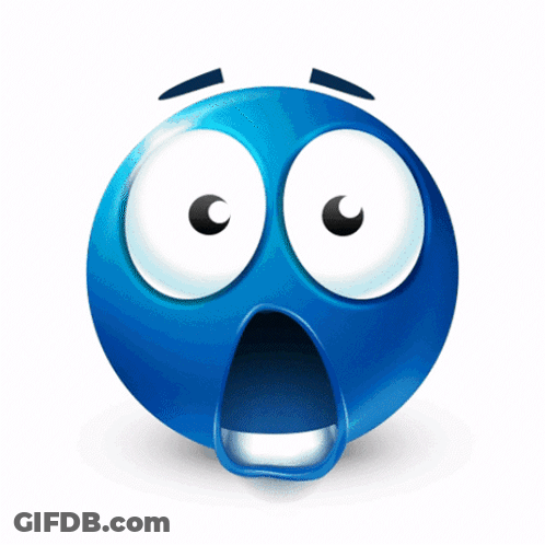 Surprised Blue Smiley GIF
