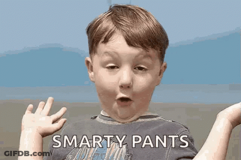 Surprised Boy Saying Smarty Pants GIF