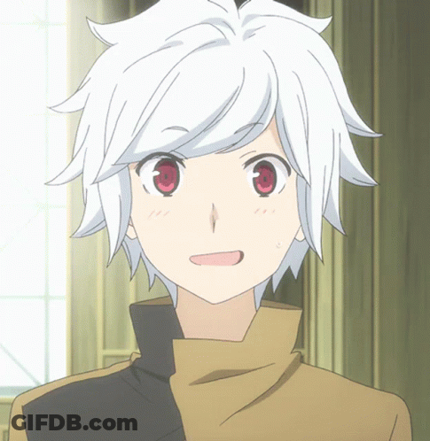 Surprised Boy With White Hair And Red Eyes GIF