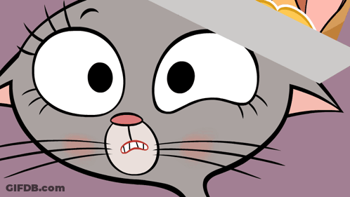 Surprised Cartoon Cat Close Up GIF