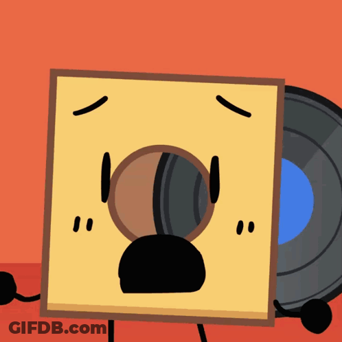 Surprised Cartoon Character Holding Record GIF