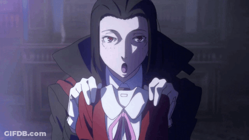 Surprised Cartoon Character In Black Cape GIF
