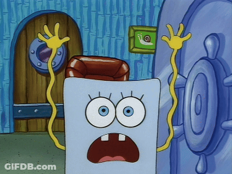 Surprised Cartoon Character In Front Of Door GIF