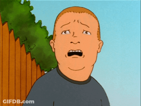 Surprised Cartoon Character In Front Of Wooden Fence GIF