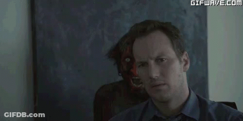 Surprised Cartoon Character Next To Man GIF