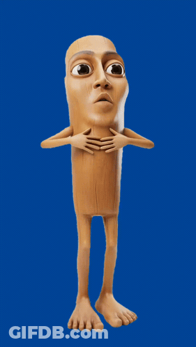 Surprised Cartoon Character On Blue Background GIF