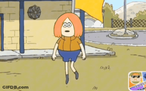 Surprised Cartoon Character Running GIF