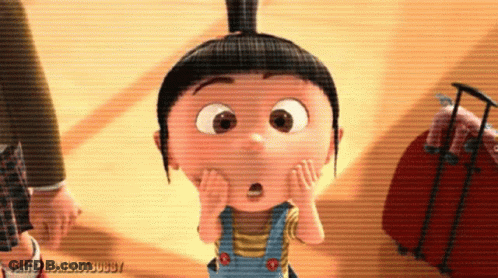Surprised Cartoon Character Standing Next To Suitcase GIF