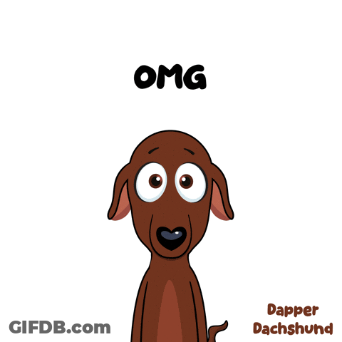 Surprised Cartoon Dachshund Omg GIF