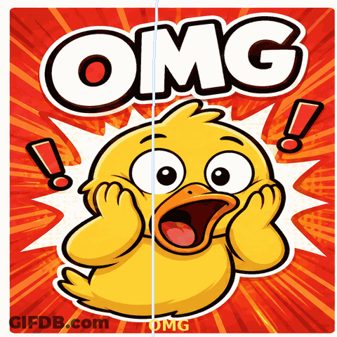Surprised Cartoon Duck Saying OMG GIF