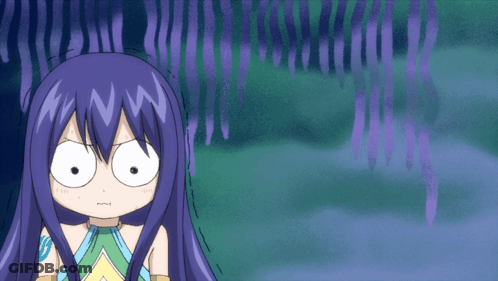 Surprised Cartoon Girl On Purple Background GIF