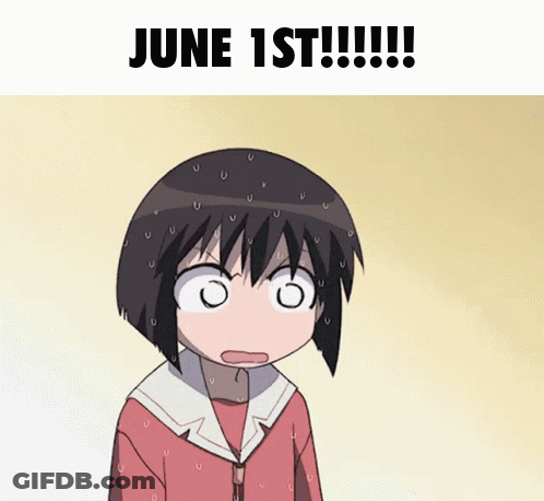 Surprised Cartoon Girl Saying June 1St!!! GIF